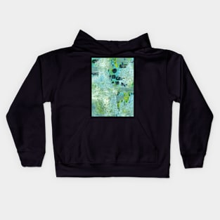 Art Acrylic artwork abstract turquoise Kids Hoodie